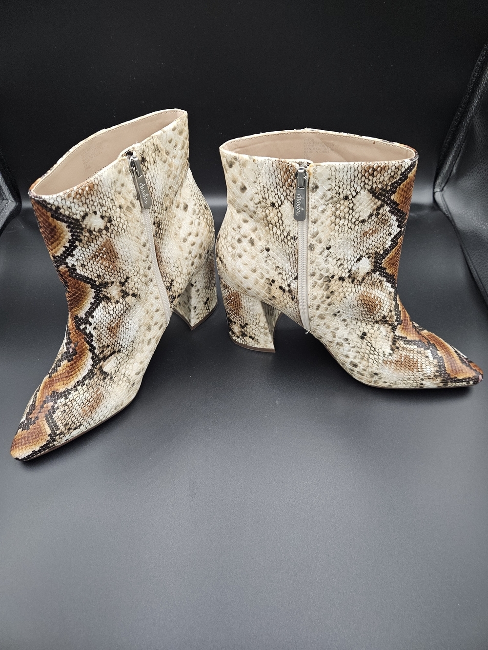 Charles by Charles David Snakeskin Print Pointed Toe Ankle Boots Size 10 NWOT - Picture 3 of 9